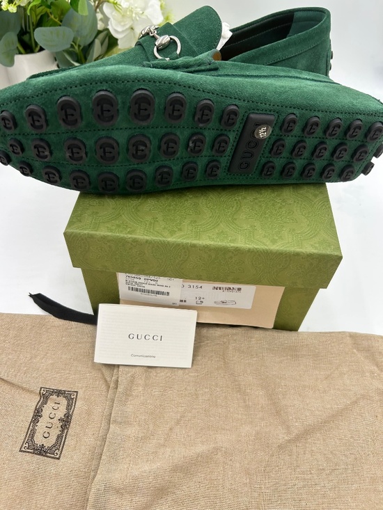 *************Men’s Gucci Suede horse bit driver loafers. Size 12.5 (fits 13 US.) main image 10